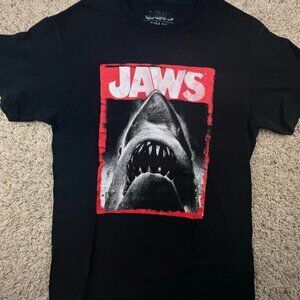 JAWS Short Sleeve Black T Shirt Adult Small Cotton Movie Tee Men’s 34-36 Films
